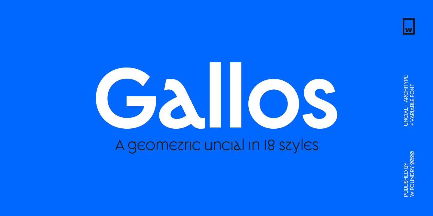 Ejemplo de fuente Gallos Uncial Bold